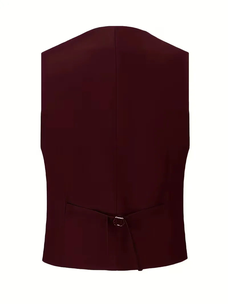 Tailored Men’s Three-Piece Suit With Double-Breasted Waistcoat And Slim Fit