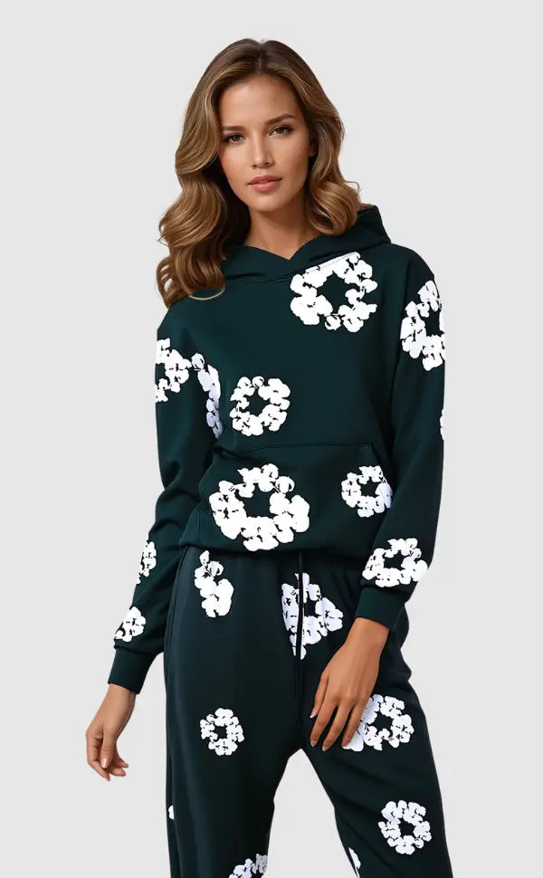 Hooded Tracksuit Set with Thick Fabric