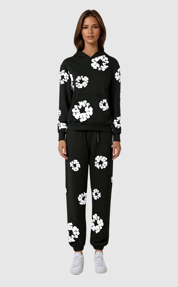 Hooded Tracksuit Set with Thick Fabric