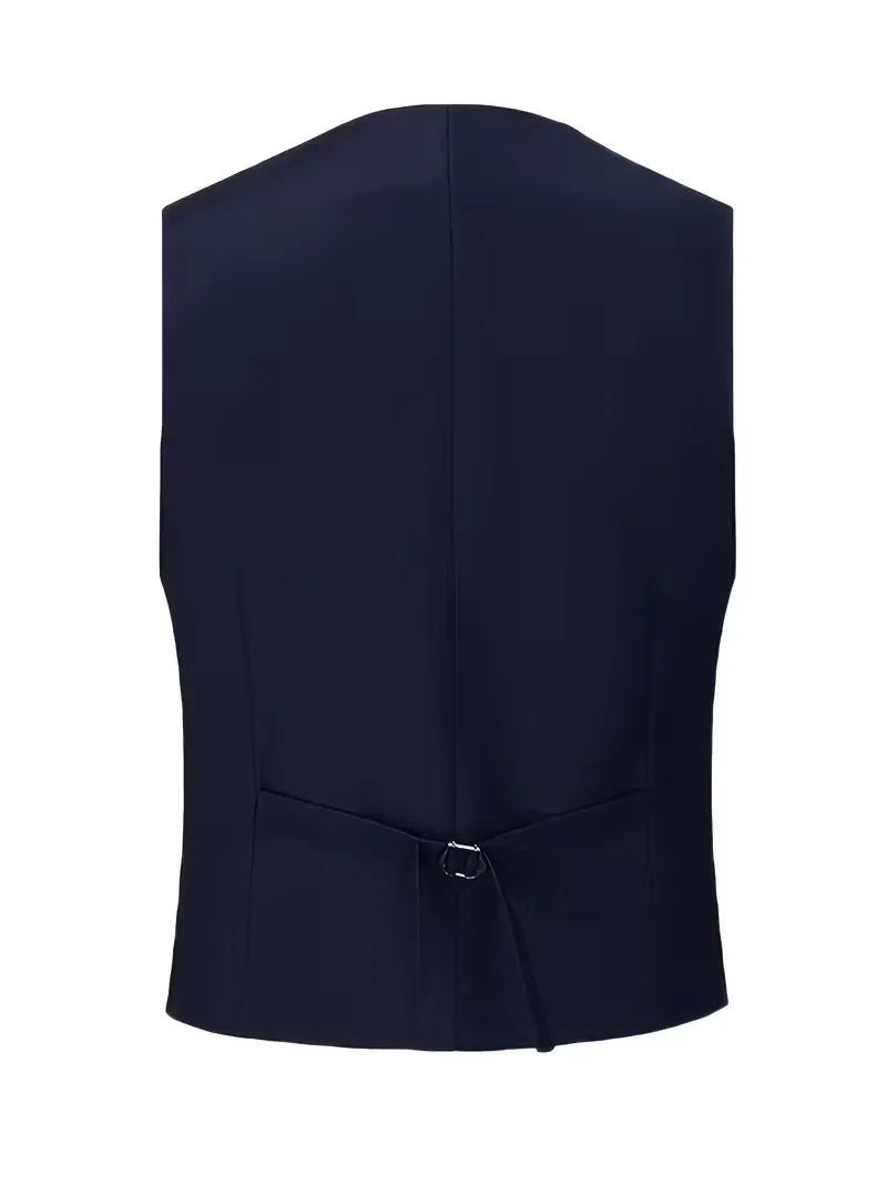 Tailored Men’s Three-Piece Suit With Double-Breasted Waistcoat And Slim Fit