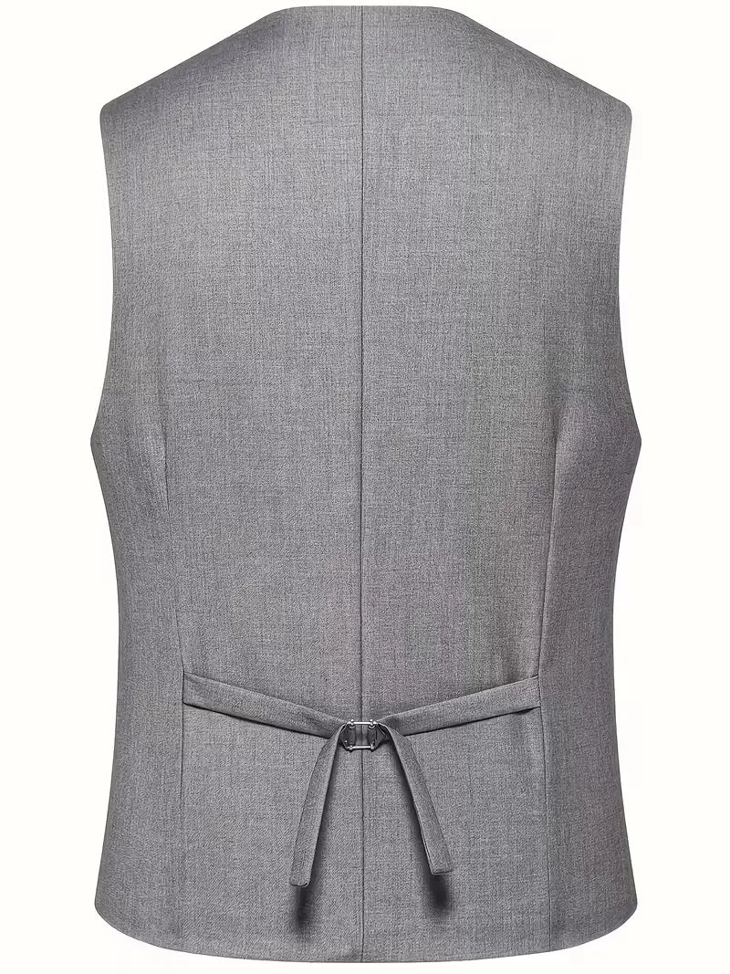 Tailored Men’s Three-Piece Suit With Double-Breasted Waistcoat And Slim Fit