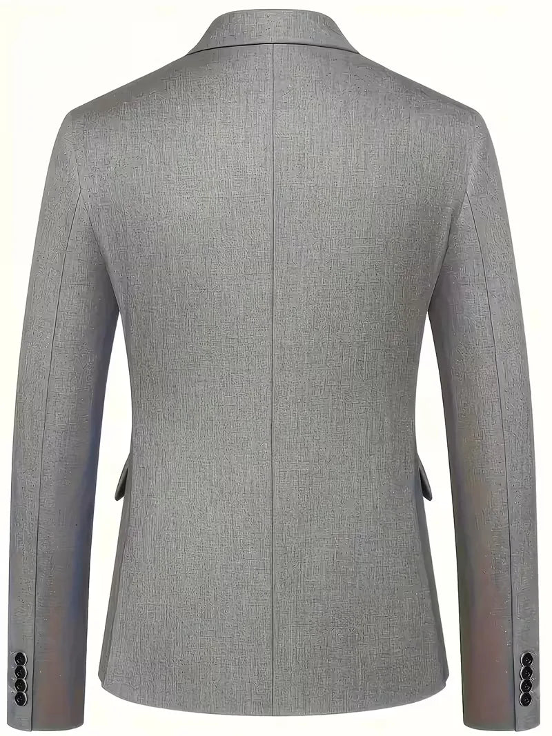Tailored Men’s Three-Piece Suit With Double-Breasted Waistcoat And Slim Fit
