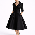 Midi Dress with Structured Bodice and A-Line Skirt